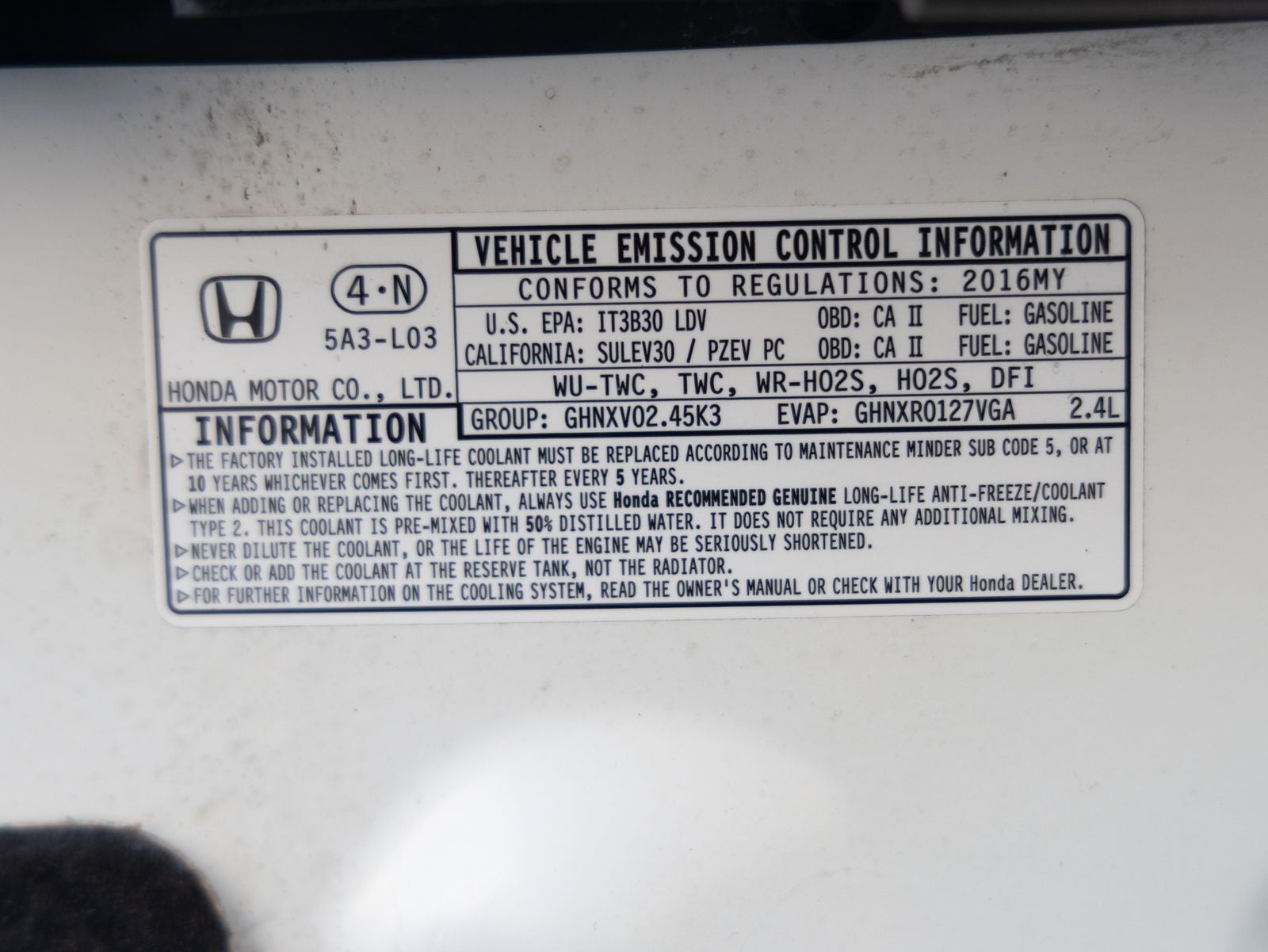 2016 Honda Accord EX-L w/Navigation and Honda Sensing