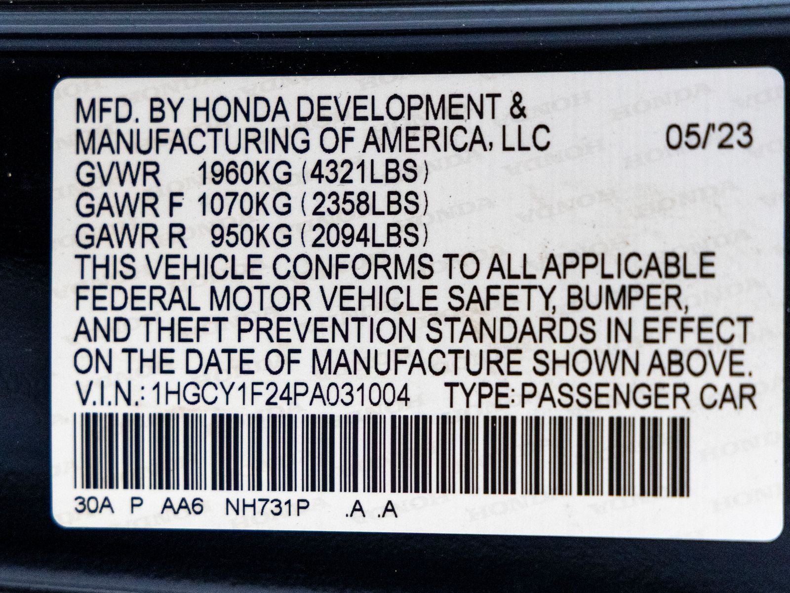2023 Honda Accord LX