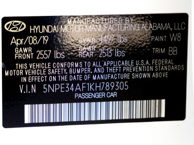 2019 Hyundai SONATA Limited