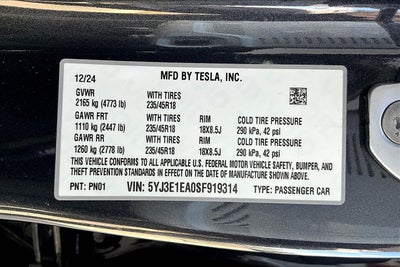 2025 Tesla Model 3 Long Range