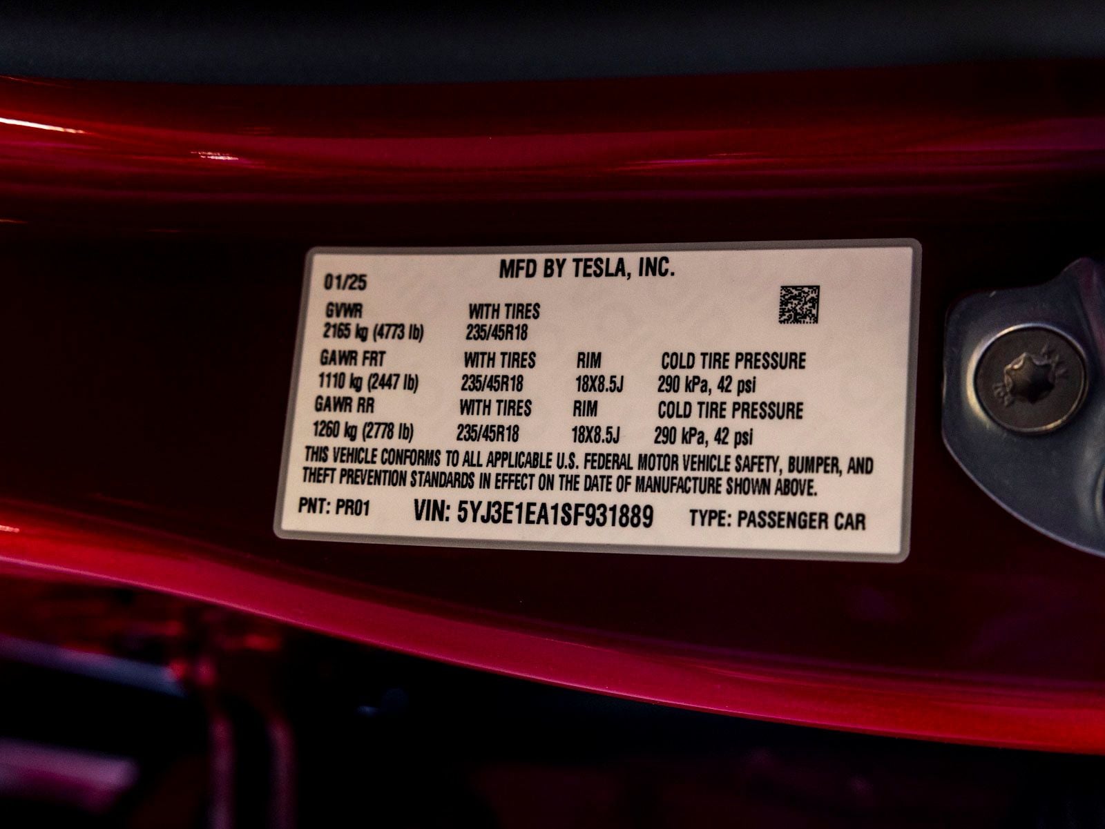 2025 Tesla Model 3 Base