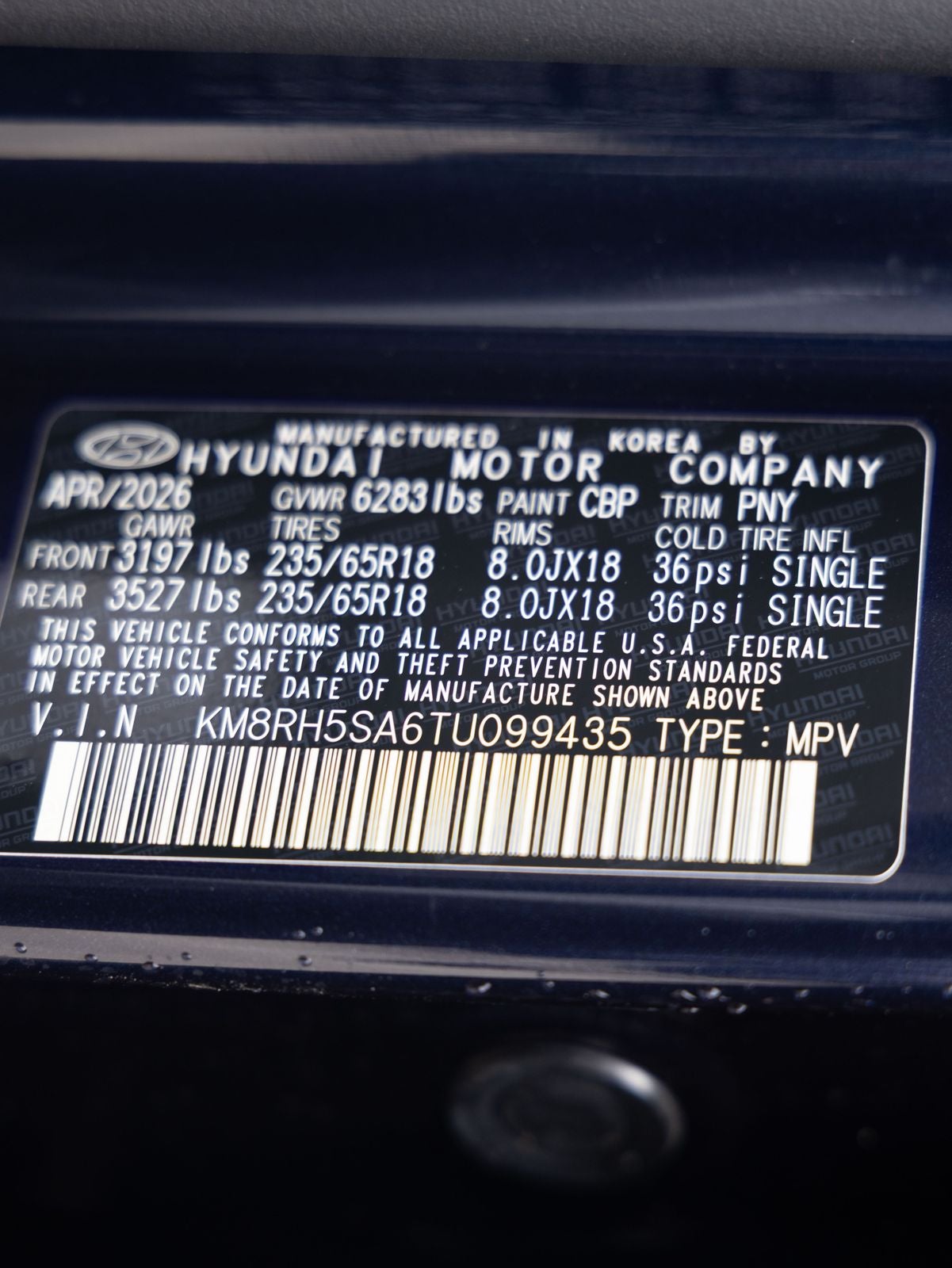 2026 Hyundai PALISADE HYBRID Blue SEL Premium 8 Passenger