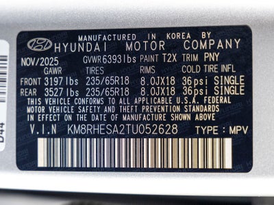 2026 Hyundai PALISADE HYBRID SEL Premium 8 Passenger