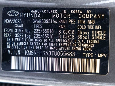 2026 Hyundai PALISADE HYBRID SEL Premium 7 Passenger