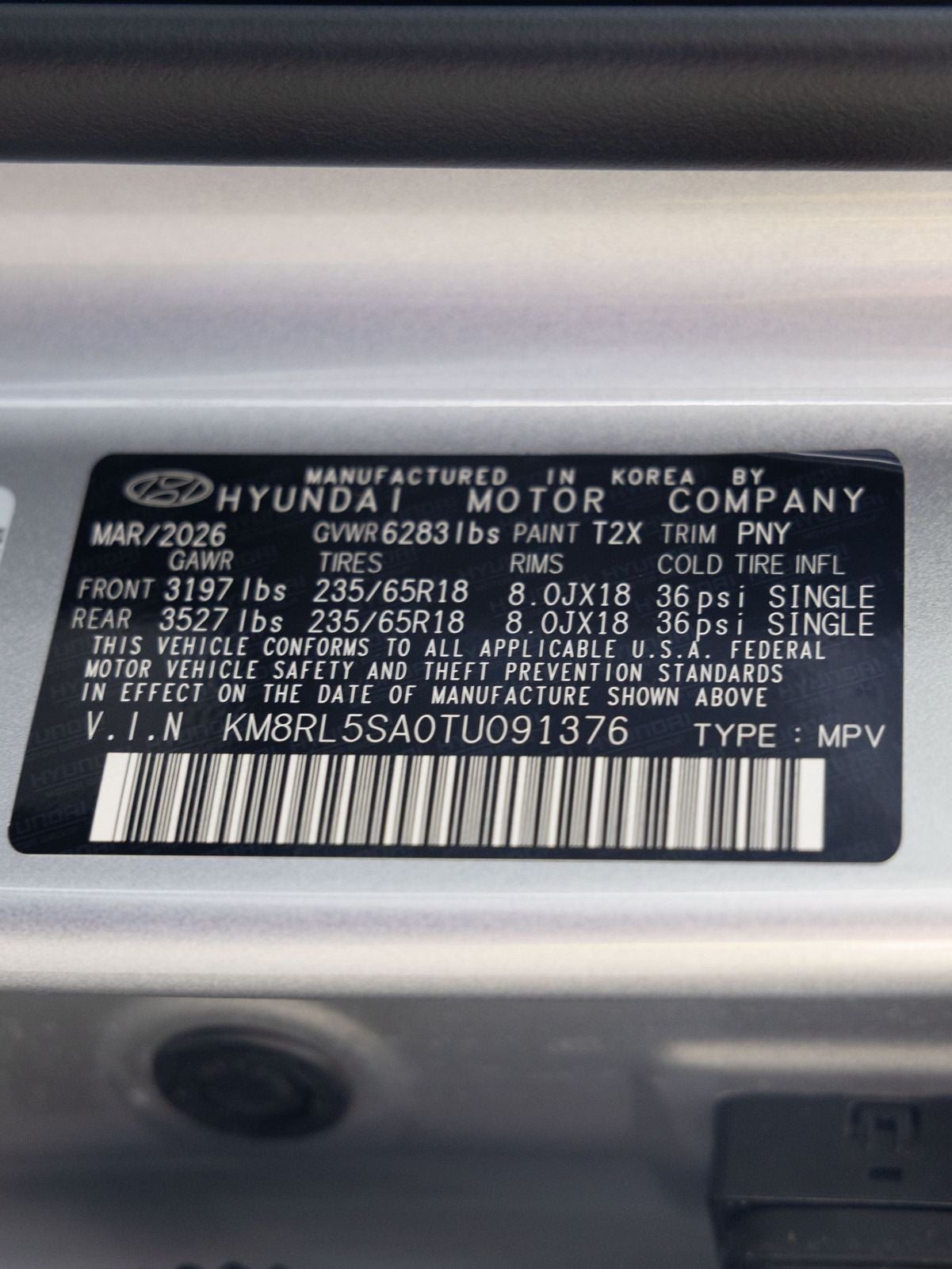 2026 Hyundai PALISADE HYBRID Blue SEL 8 Passenger