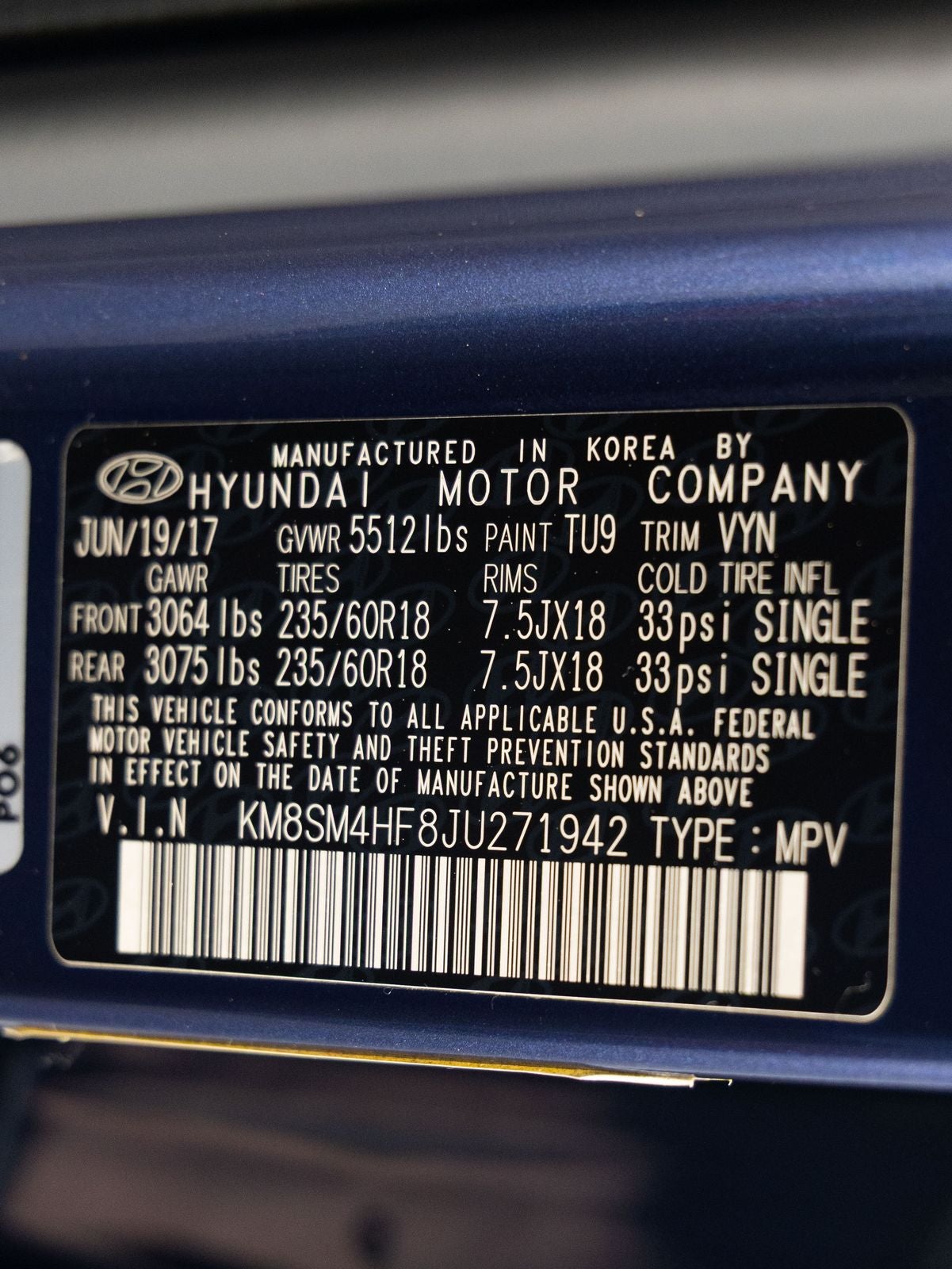 2018 Hyundai SANTA FE SE