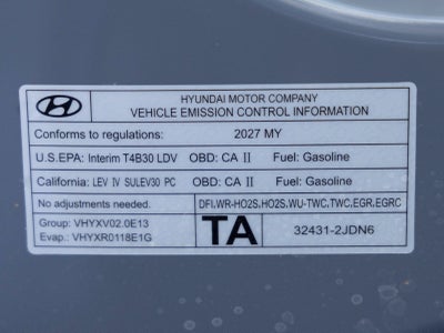 2027 Hyundai SONATA HYBRID Blue