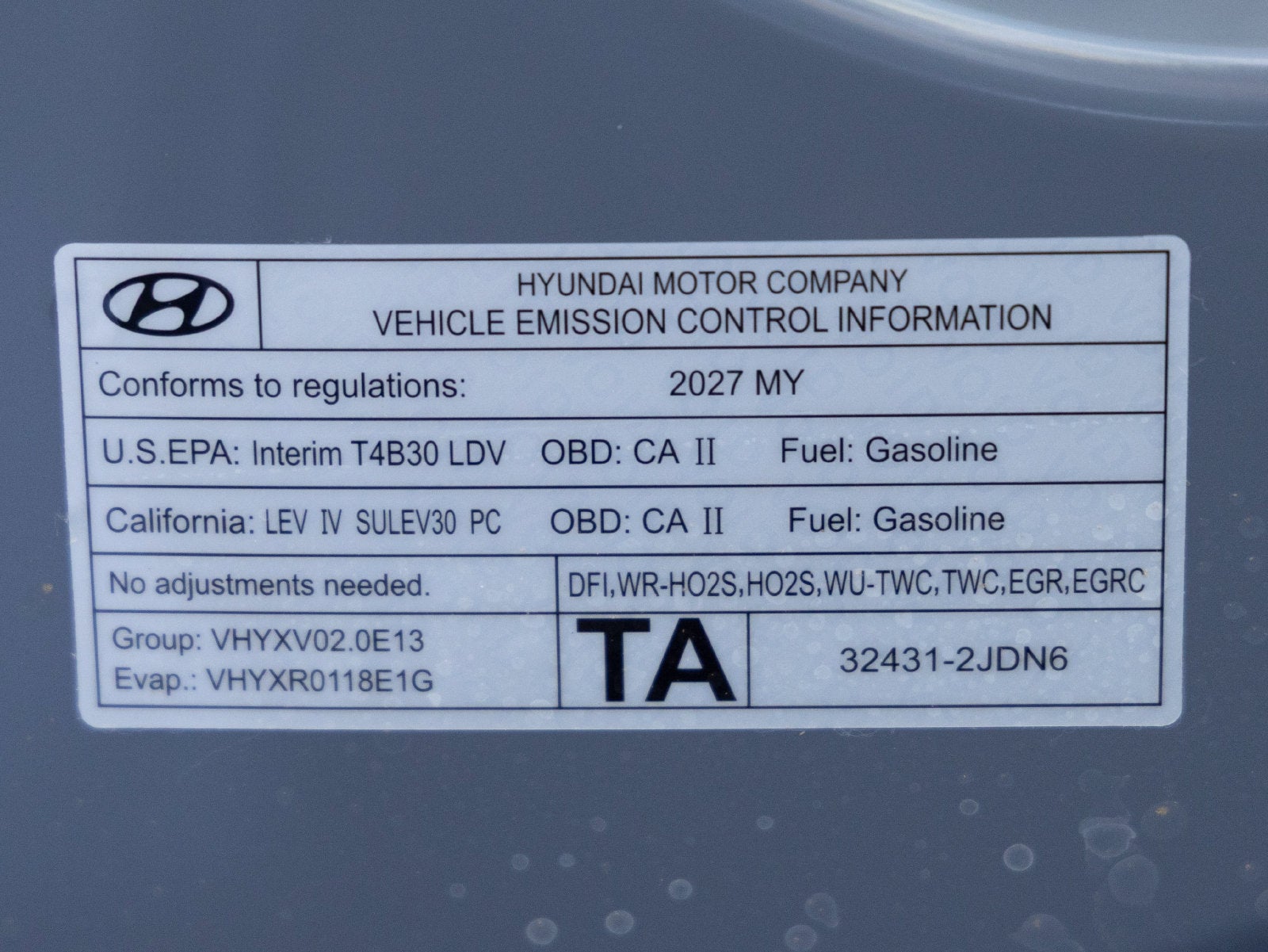 2027 Hyundai SONATA HYBRID Blue