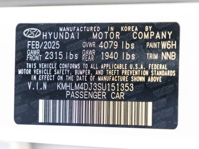 2025 Hyundai ELANTRA HYBRID Blue