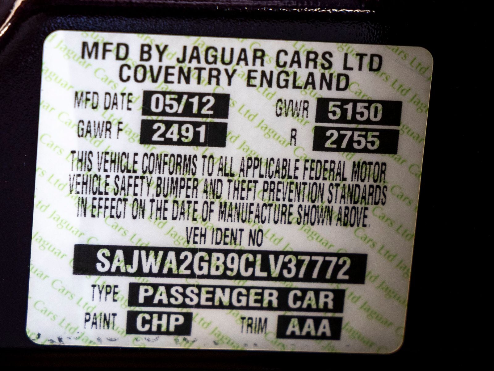 2012 Jaguar XJ XJL Portfolio