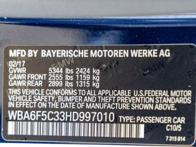 2017 BMW 6 Series 650i